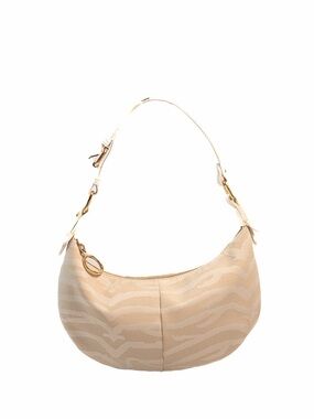 Fendi Beige Zebra-Print Hobo with Gold Hardware